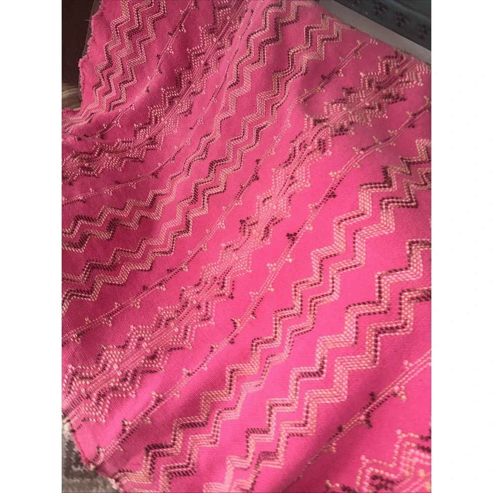 Mid Century Vintage Swedish Weave Throw Blanket68X52 fuchsia